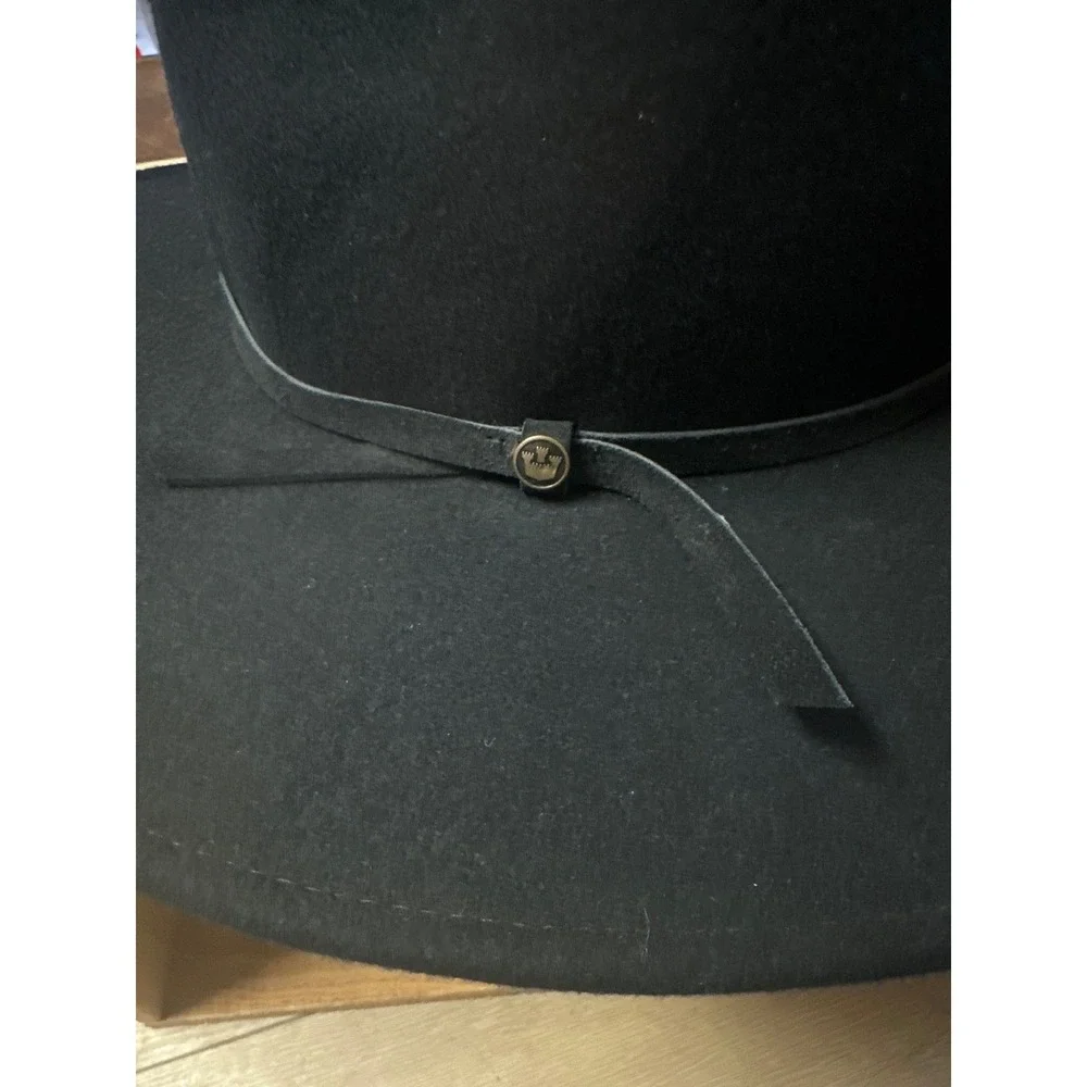 Goorin Bros Black Wide Brim Rancher Fedora Hat Western Boho Festival Large